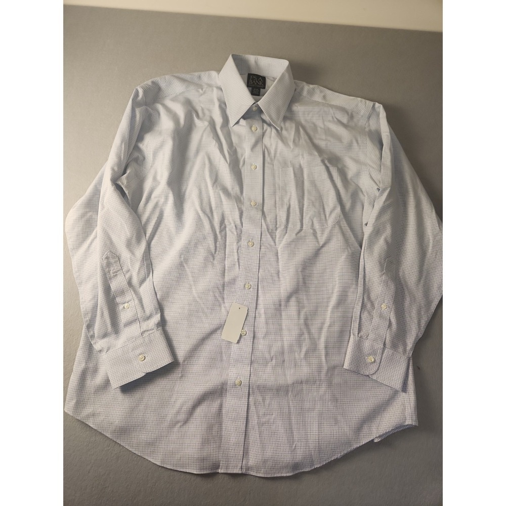 Jos A Bank Traveler's Collection Long Sleeve Button Up  Men's sz 16-34 Blue